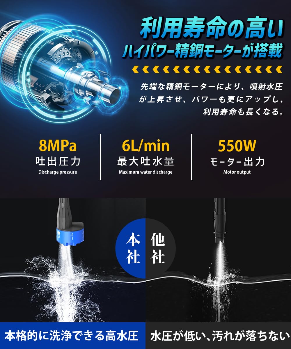 Amazon | Katurasun 高圧洗浄機 コードレス 充電式 【2024 新登場